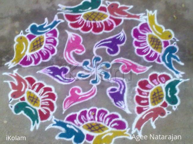 Rangoli: bird kolam- Dotted