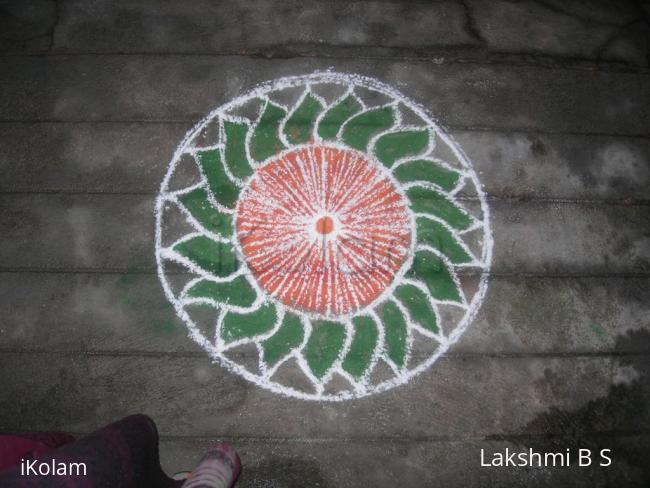 Rangoli: green leaves