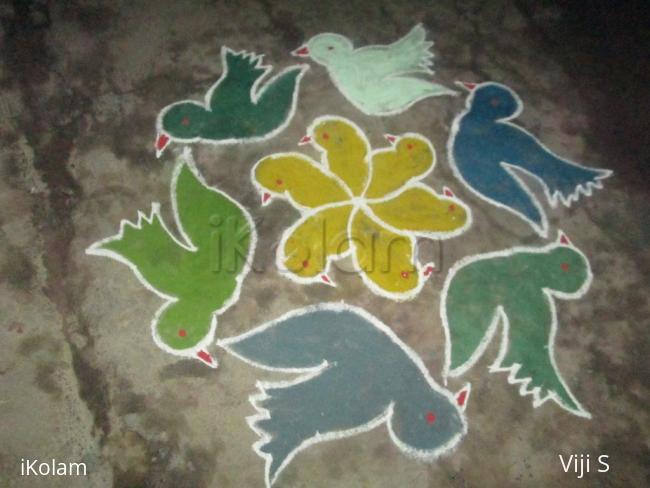 Rangoli: bird kolam