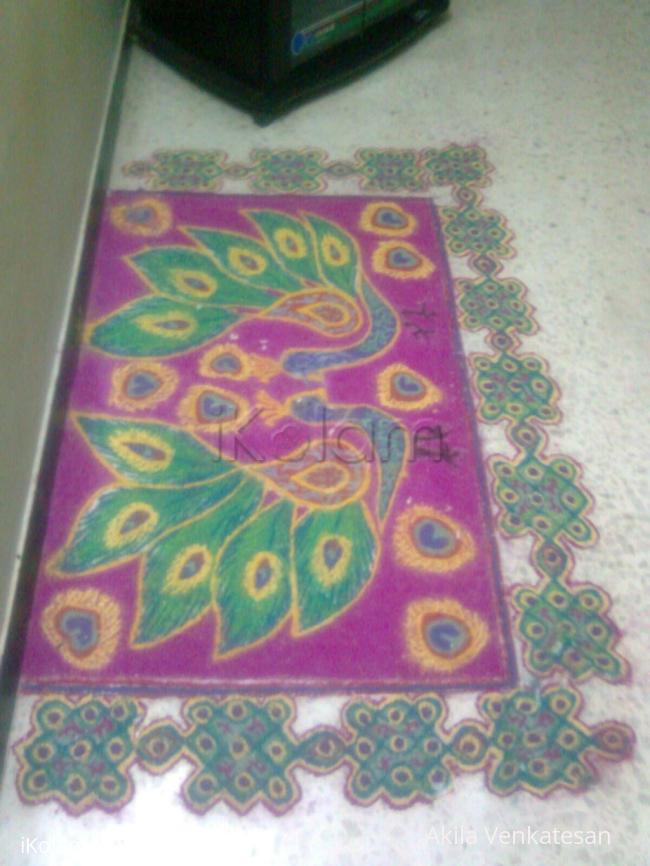 Rangoli: peacock rangoli