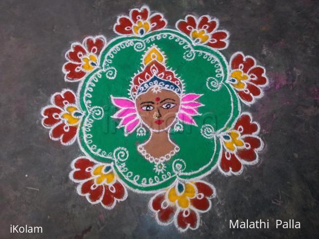 Rangoli: Free hand Devi Durga Rangoli