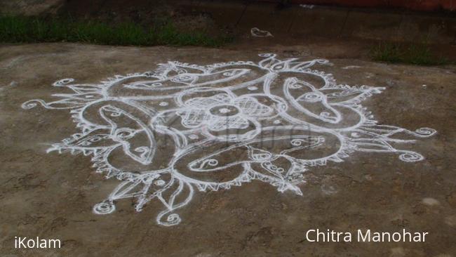 Rangoli: freehand kolam for aadi peruku