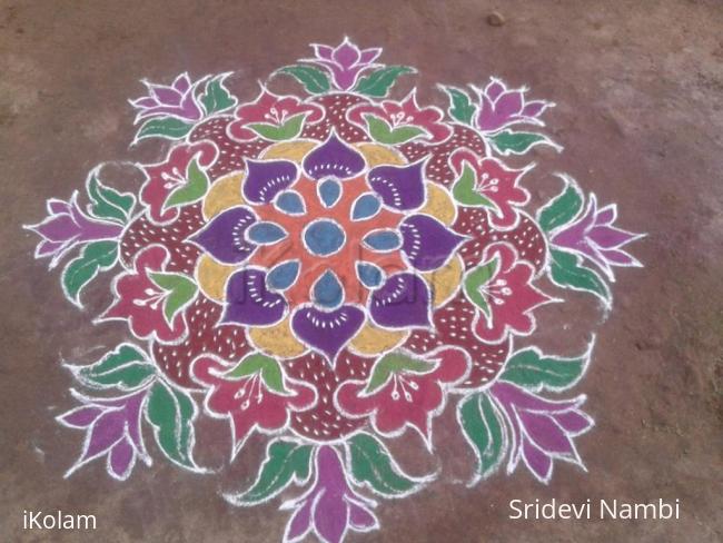 Rangoli: Flowers rangoli without dots