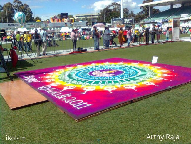 Rangoli: Rangoli at Diwali fair Sydney 2011