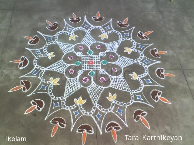 Rangoli: karthigai deepam festival sans diya