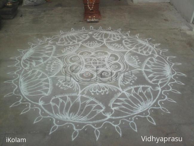 Rangoli: Rangoli infront of  tulasi