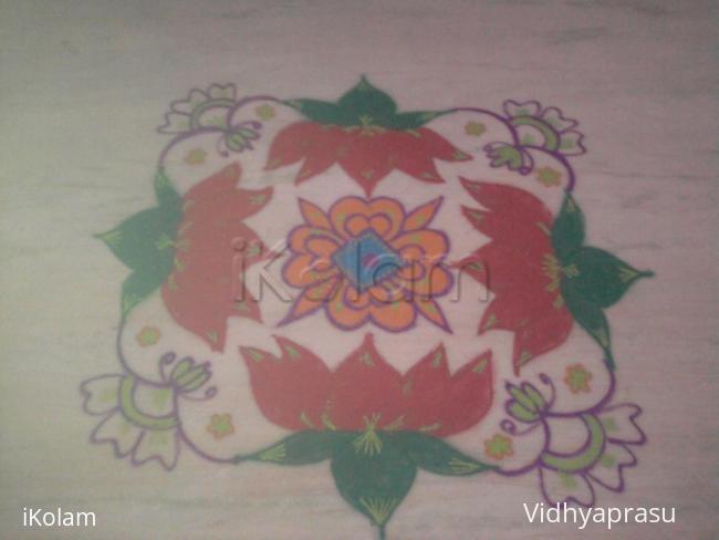 Rangoli: Coloured Lotus