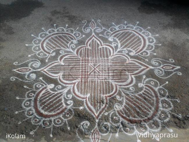 Rangoli: My friends rangoli for aadi friday-