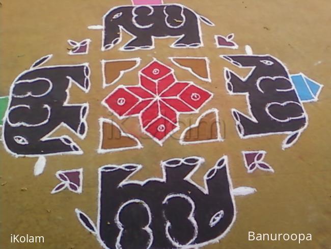 Rangoli: Elephant kolam