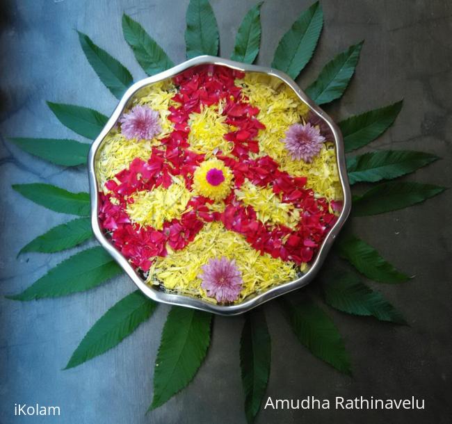 Rangoli: Flowers arrangement