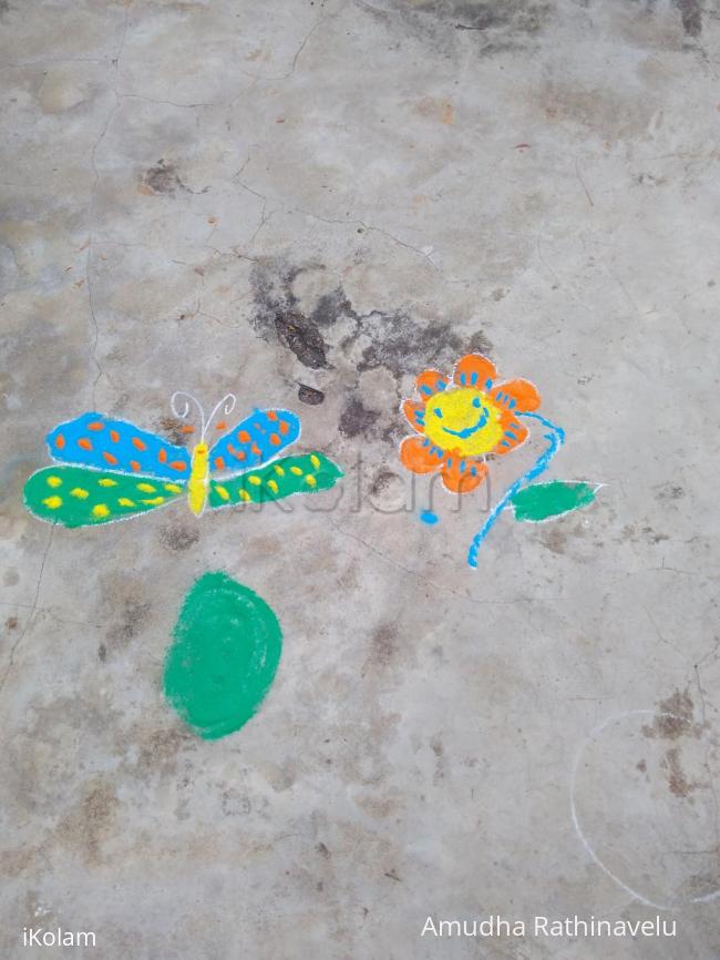 Rangoli: Happy diwali(My daughter's)