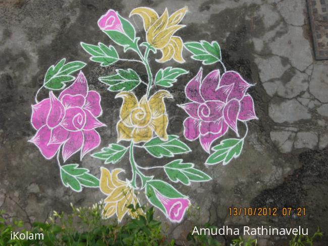 Rangoli: Rose plant