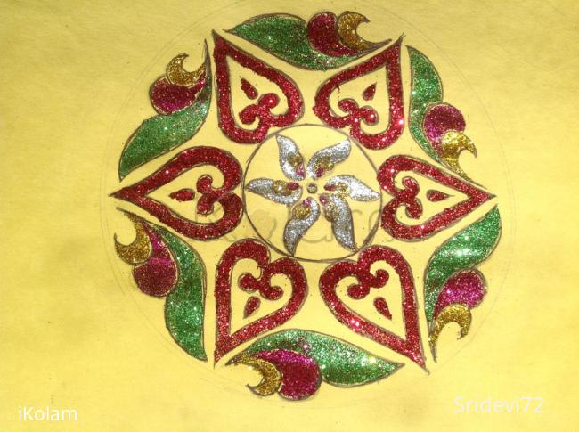 Rangoli: Glittered freehand rangoli