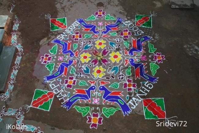 Rangoli: birds kolam