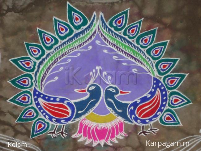 Rangoli: Peacock Kolam