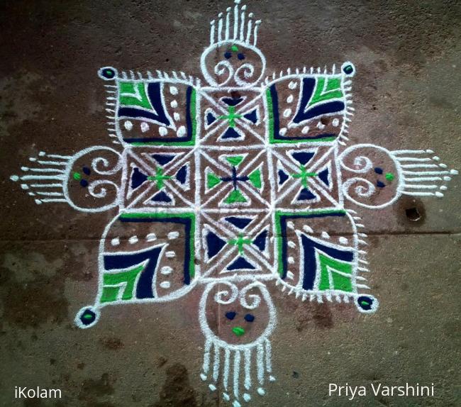 Rangoli: Freehand rangoli Happy Tamil New Year