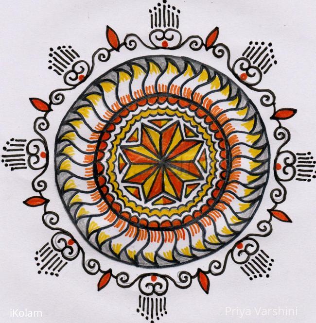 Rangoli: Freehand paper version