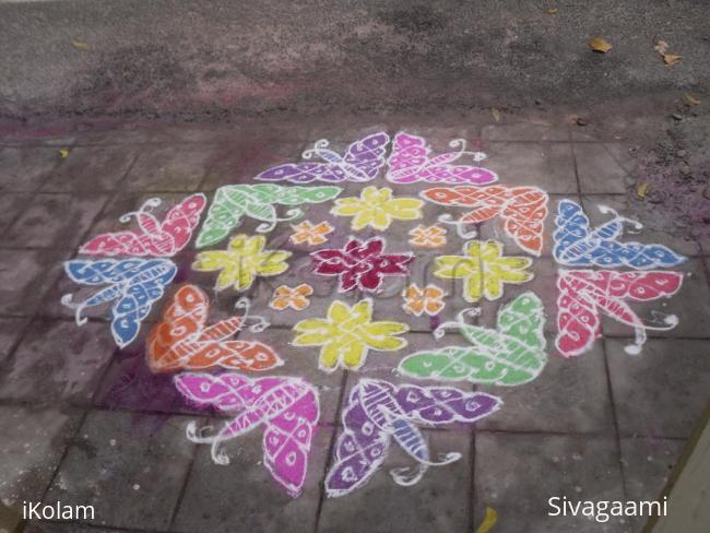 Rangoli: Colourful butterflies