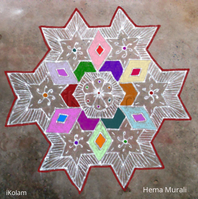 Rangoli: 6 star kolam