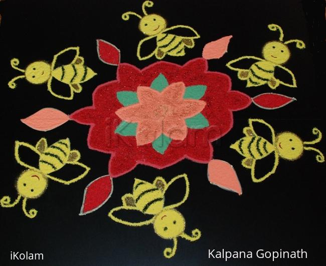 Rangoli: Bumble Bee Kolam