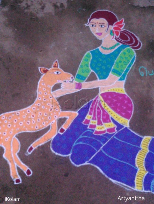 Rangoli: Girl With Deer