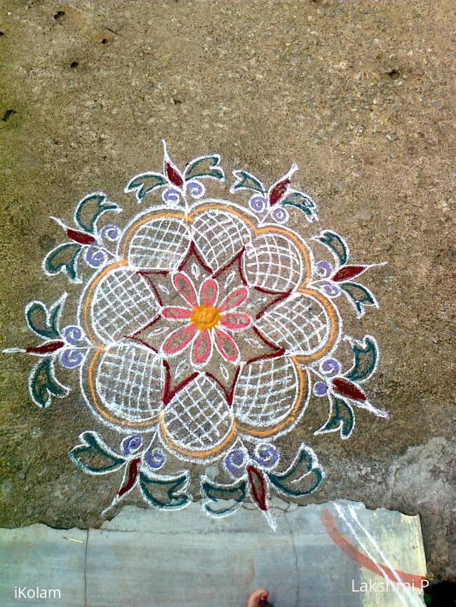 Rangoli: Simple Kolam by my mom