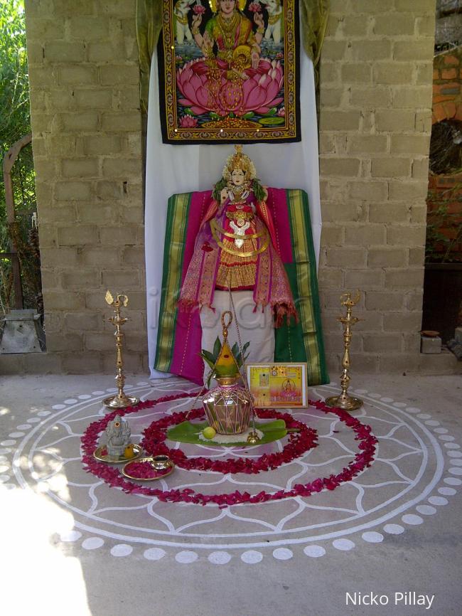 Rangoli: Vaibhava lakshmi - yantra kolam