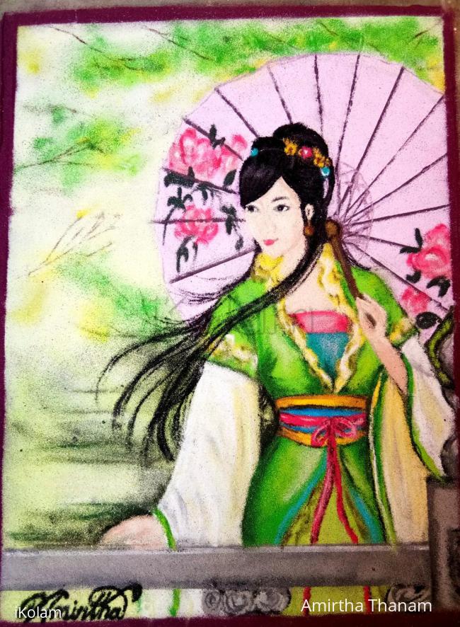 Rangoli: Japanese Lady 