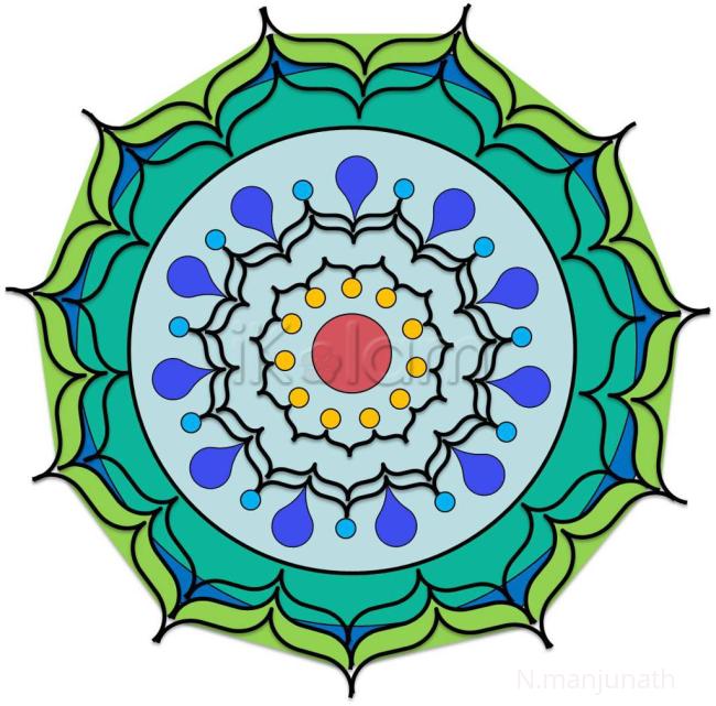 Rangoli: Coral by using power point