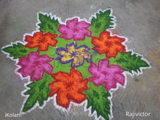 Rangoli: simple flower rangoli