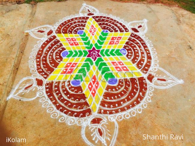 Rangoli: Navarathri rangoli Day 1 - 2015