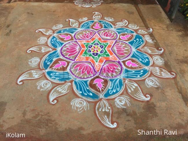 Rangoli: Navarathri rangoli Day 2 - 2015