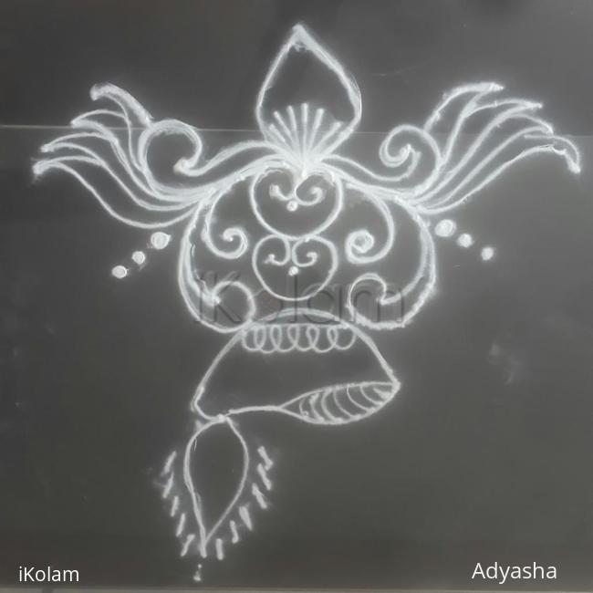 Rangoli: Freehand diya rangoli kolam