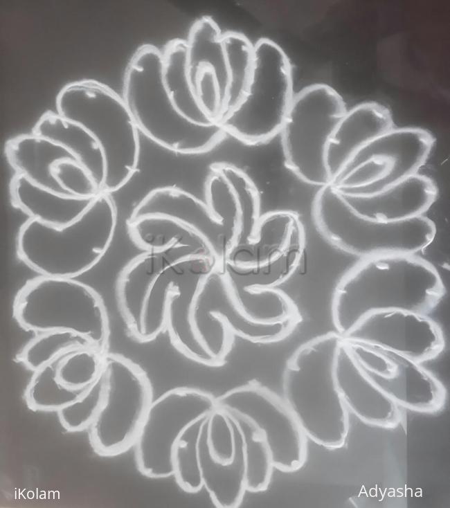 Rangoli: 11to6 kolam flower 