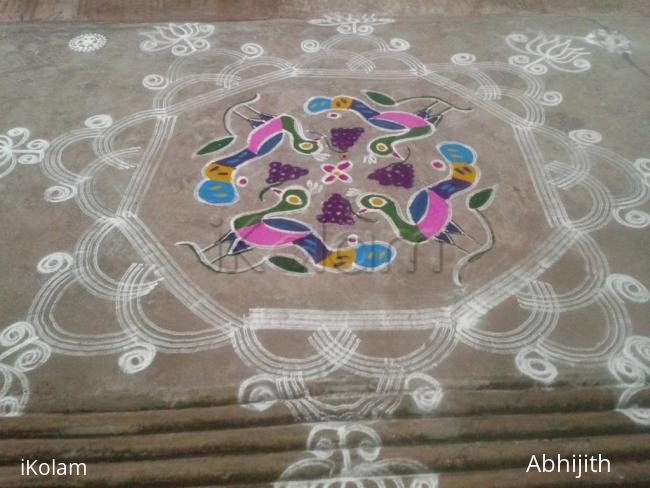 Rangoli: Peacock kolam...