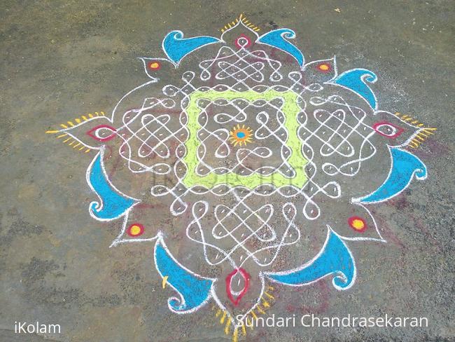 Rangoli: simple chikku kolam