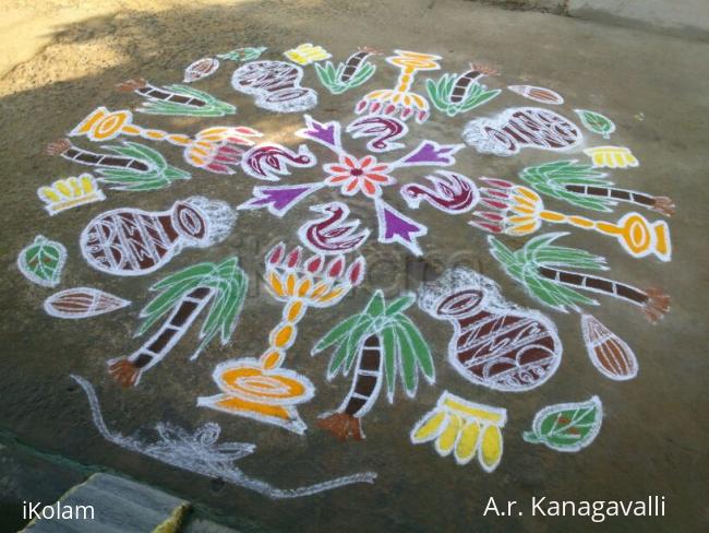 Rangoli: A.R.Kanagavalli pongal rangoli