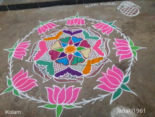 Rangoli: Free hand Rangoli for pongal 