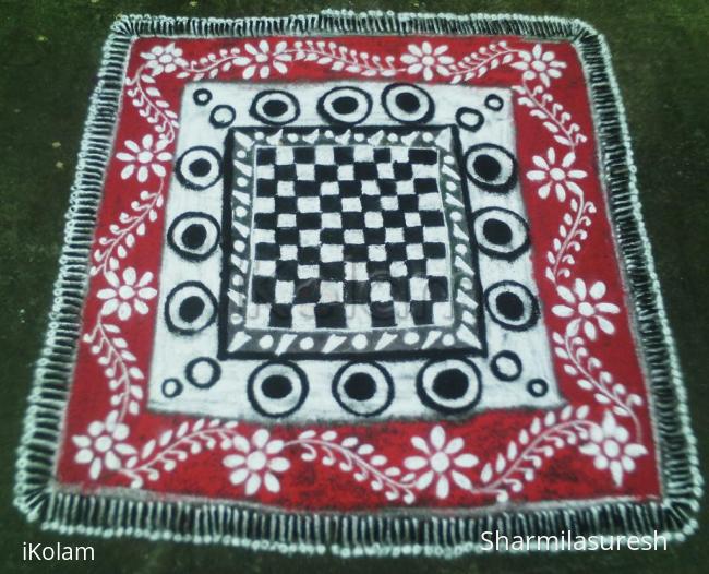 Rangoli: chess carpet