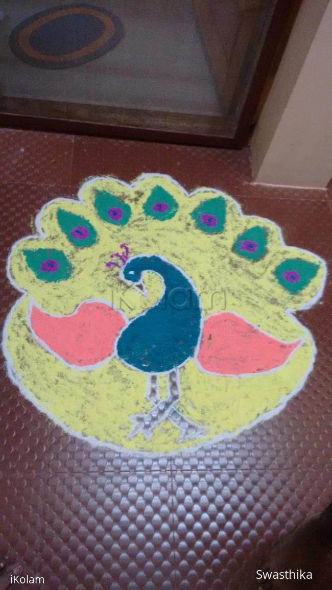 Rangoli: Peacock rangoli