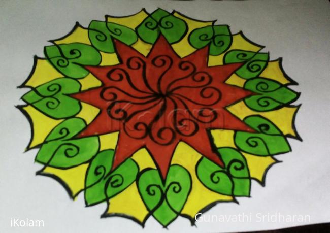 Rangoli: welocome flower rangoli 