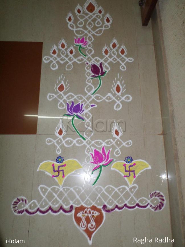 Rangoli: chikku lamp kolam