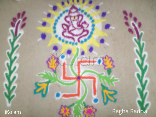 Rangoli: POOJA ROOM  SRIPILLAIYAR