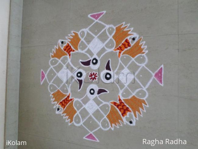 Rangoli: Fish in the feathers of Garudas