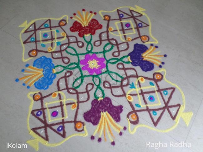 Rangoli: Colorful Chikku Flower Pots