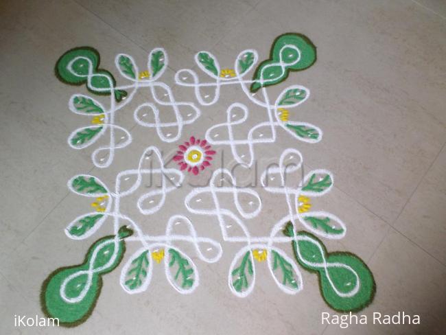 Rangoli: BOTTLE GUARD CREEPER IN CHIKKU RANGOLI