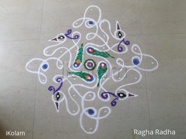 Rangoli: CHIKKU & WHITE PEACOCKS