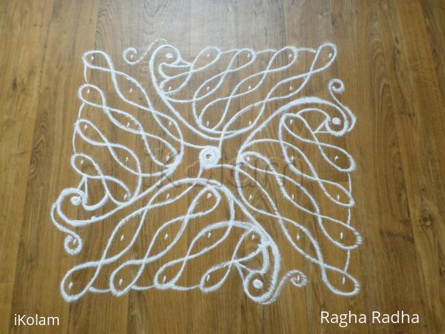 Rangoli: Peacock in Chikku