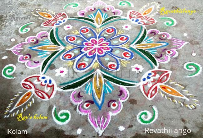 Rangoli: Rev's deepam kolam