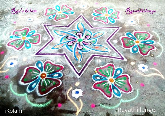 Rangoli: Rev's easy star kolam